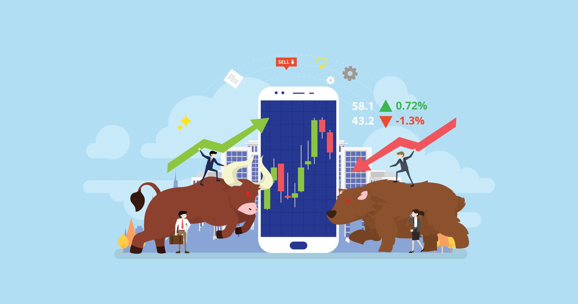 bull bear stock market trading